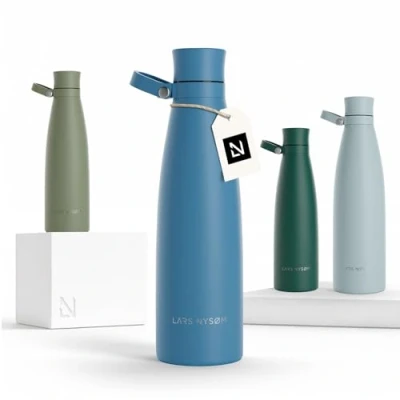 Afbeelding van LARS NYSØM &#039;Nåde&#039; Roestvrijstalen drinkfles 750ml BPA vrije geïsoleerde waterfles 0,75 Liter Niagara