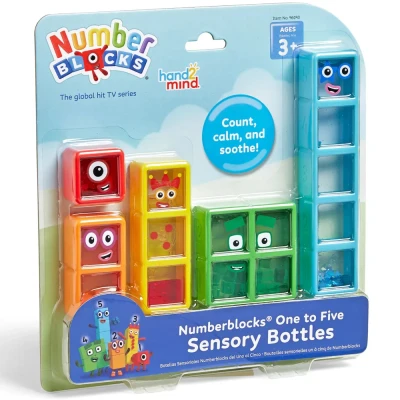 Afbeelding van Learning Resources Numberblocks Eén tot Vijf Sensorische Flessen, Speelgoed voor 3 jarige Jongens en Meisjes, 5 Permanent Verzegelde Fidget buizen