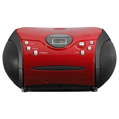 Afbeelding van Lenco SCD 24 Red/Black Draagbare stereo FM radio met CD speler Rood/zwart Red Black