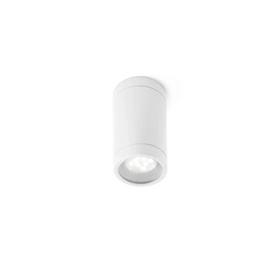 Afbeelding van Faro Lighting Olot 1 Light Outdoor Opbouw Plafondlamp Wit IP44, GU10