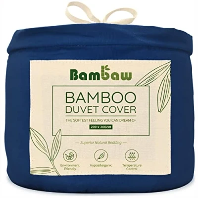 Afbeelding van Navy Dubbel Dekbedset Bamboe Beddengoed Dubbele Zacht Dekbedovertrekken Set Hotel Kwaliteit Dekbedovertrek 200x200 Bambaw