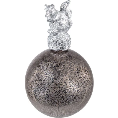 Afbeelding van Clayre &amp; Eef Kerstbal Ø 7 cm Zilverkleurig Glas Kunststof Kerstdecoratie