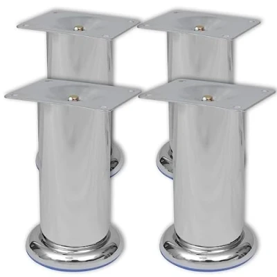 Afbeelding van Bankpoten rond chroom 120 mm 4 st