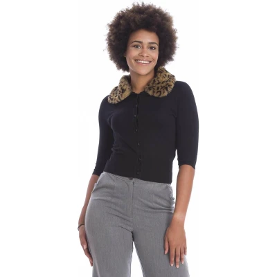 Afbeelding van Dancing Days Leopard Cardigan M Zwart