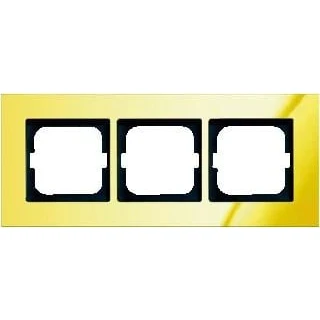 Afbeelding van Abb busch jaeger carat 3 voudig afdekraam glanzend horizontaal verticaal 249x107x11mm ip20 goud 2cka001754a4358