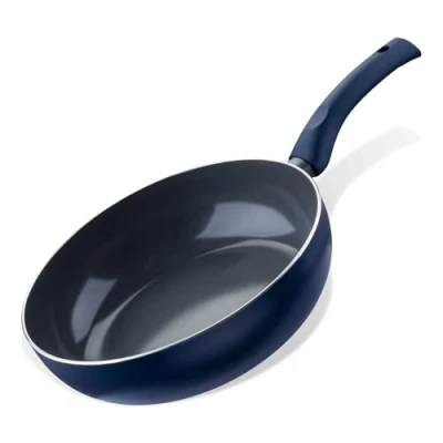 Afbeelding van Tasty Wok Ocean Blue antiaanbaklaag, 28 cm, hoogwaardige pan van gerecycled aluminium met keramische soft touch handgreep, geschikt voor alle warmtebronnen, inclusief inductie