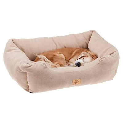 Afbeelding van Ferplast COCCOLO MICROFLEECE 80 groot hondenbed, zacht, wasbaar, bedje voor kleine hond en kat, beige