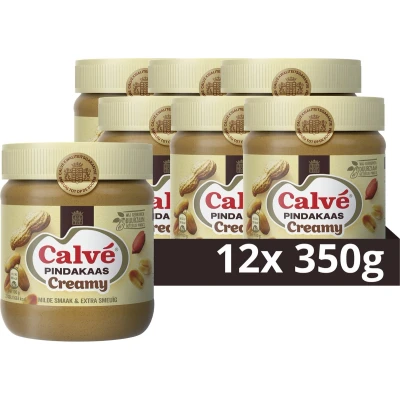 Afbeelding van Calve Pindakaas Creamy 12x350g
