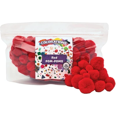 Afbeelding van Colorations Pom Poms Rood, 100st.