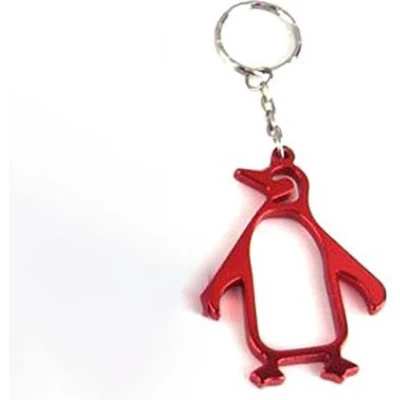 Afbeelding van Sleutelhanger Pinguin / Pinguïn Rood Flesopener van metaal
