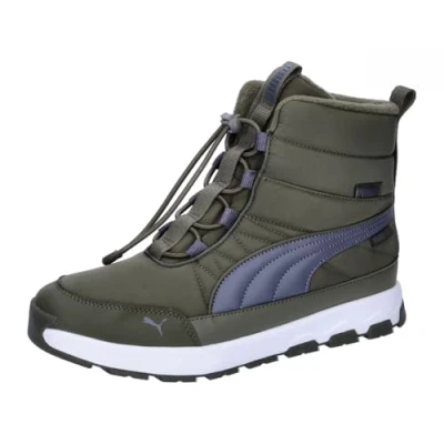 Afbeelding van Puma Evolve Puretex JR Unisex Snowboots voor kinderen, Maat: 37, Dark olive/galactic gray/white Kunststof/ textiel
