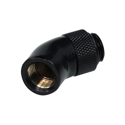 Afbeelding van Alphacool HF hoekadapter 45 draaibaar G1/4 AG op IG zwart (Deep Black)