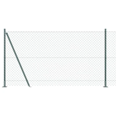 Afbeelding van vidaXL Chain Link Hek met 13 flensposten 1,2x25 m Gegalvaniseerd staal