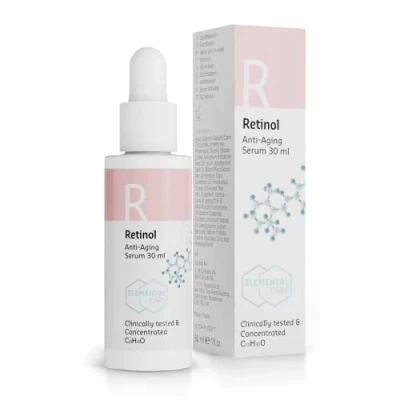 Afbeelding van Elemental Care Retinol Serum 30 ml Anti Aging en Acne Gezichtsserum Directe werking op rimpels Gezichtsverzorging Vrouwen