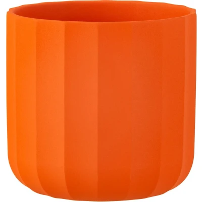 Afbeelding van J Line bloempot Summer keramiek orranje medium 2 stuks
