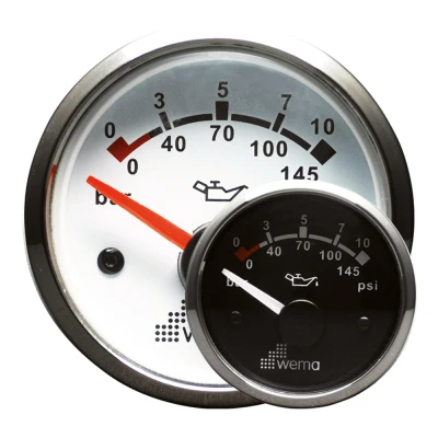 Afbeelding van Wema Oliedrukmeter Silver Gauge Serie Wit