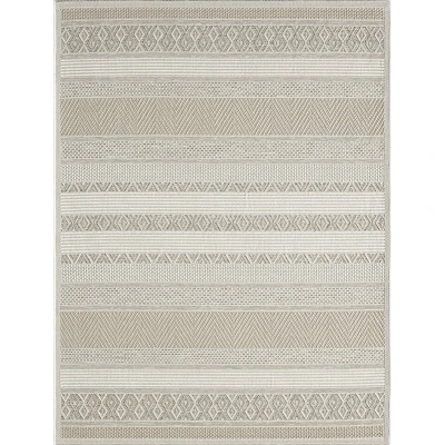 Afbeelding van Vloerkleed voor buiten of balkon en terras In Beige 240x340 cm Tapijt geschikt Outdoor Rechthoekig Weer UV bestendig Tuintapijt Buitentapijt CALGARY kleed by The Carpet