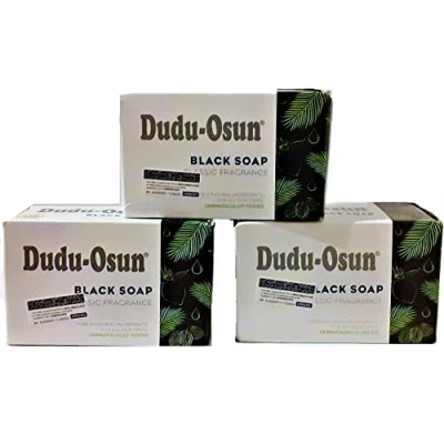 Afbeelding van Dudu Osun, zwarte zeep uit Afrika, originele zeep, 3 x 150 g