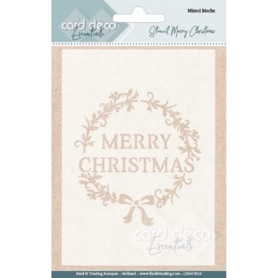 Afbeelding van Card Deco Essentials Mixed Media Stencil Merry Christmas