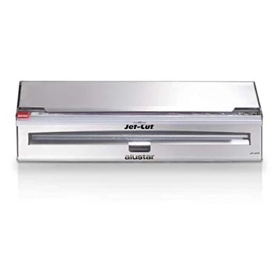 Afbeelding van Jet Cut vershoudfolie navulsysteem van rvs 45 cm, Gastronomie starter set met 500m + 70m Alustar folie, 1 stuks
