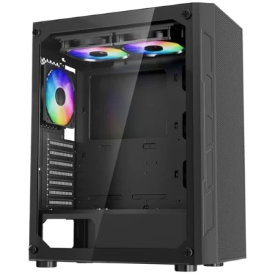 Afbeelding van VEVOR PC Gaming Case Mid Tower 3x 120mm ARGB ventilatoren voor ATX moederbord