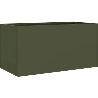 Afbeelding van Plantenbak 62x30x29 cm koudgewalst staal olijfgroen