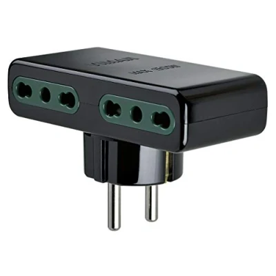 Afbeelding van Vimar RI.01166N 4 voudige adapter S31 stekker 4x P17/11 bus zwart