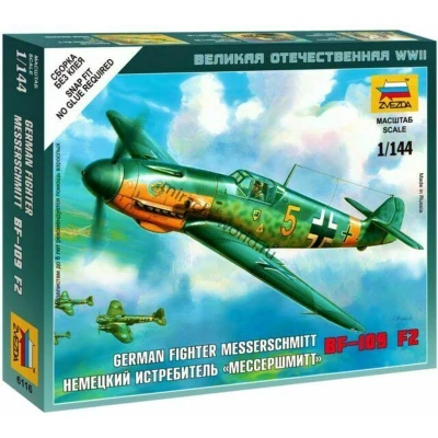 Afbeelding van 1:144 Zvezda 6116 Messerschmitt Bf 109F 2 German Fighter Plastic Modelbouwpakket