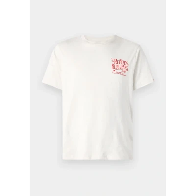 Afbeelding van Replay Tshirt print, Heren, Maat: XXL, Butter white