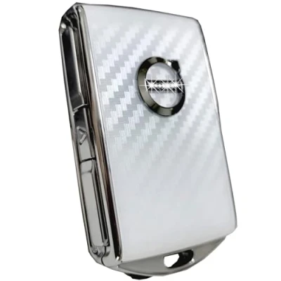Afbeelding van SUOPOHE Autosleutel Cover Fob Case voor Volvo XC40 XC60 XC90 V60 V90 S60 S90, Vervanging Shell (Koolstofvezel Wit)