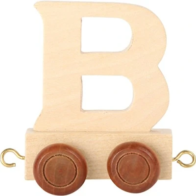 Afbeelding van treinkarretje letter B hout beige 5 x 3,5 6 cm