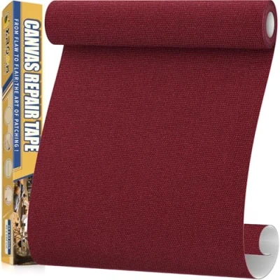 Afbeelding van zelfklevende stof, 40 x 160 cm, waterdichte stoftape, canvas patches voor outdoor meubels, bootafdekkingen, banken, tenten, loungestoelen, zonwering, wijnrood
