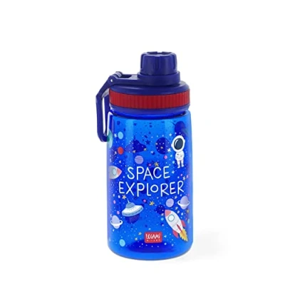 Afbeelding van Legami Drinkfles voor kinderen, licht, luchtdicht, BPA vrij, 400 ml, thema ruimte