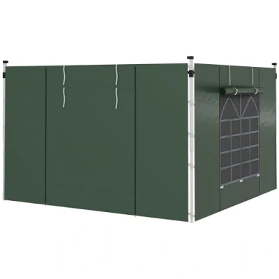 Afbeelding van Outsunny Seitenteile für Pavillon Polyester Grün