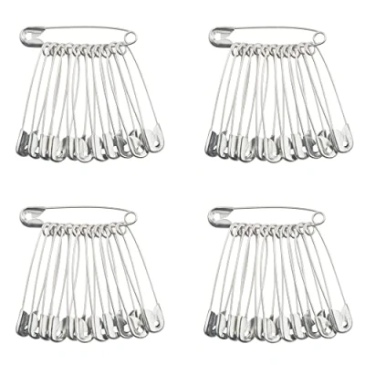 Afbeelding van 37 mm veiligheidsspelden, verpakking met 48 stuks, vernikkeld, kleding kunsthandwerk naaien zomen textielweefsel babykleding