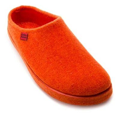 Afbeelding van Andrés Machado Sloffen Jongens/Sloffen Meisjes voor zomer/winter AM001 Buitenzijde in vilt/Rubber zool tegen uitglijden Oranje, EU 42