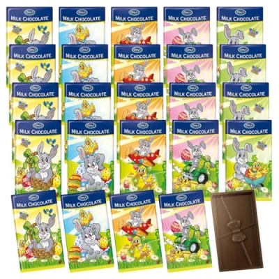 Afbeelding van 5 x Only Pasen Chocolade Tafels, Paaschocolade, chocoladefiguren, ideaal als paasgeschenk of voor het paasnest paasmandje, plus paasstickers