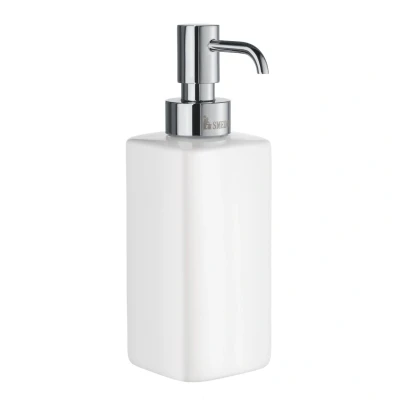 Afbeelding van Zeepdispenser Smedbo Ice Vrijstaand Mat Glas 6.3x6.3x18 cm Chroom