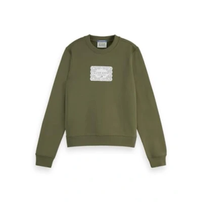 Afbeelding van Scotch &amp; Soda Chest Artwork Regular sweatshirt, Washed Military 335, L