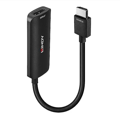 Afbeelding van LINDY 38329 HDMI Adapter [1x 1x DisplayPort, Micro USB] Zwart 0.157 m