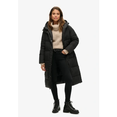 Afbeelding van Superdry Longline Winterjas, Dames, Maat: 40, Black
