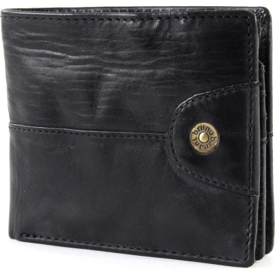 Afbeelding van bruno banani Leren Portemonnee Williamsburg Wallet Quer Black Zwart
