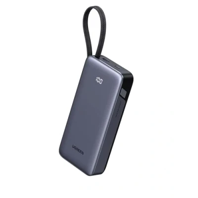 Afbeelding van UGREEN Power Bank, 20000mAh 45W Snel Opladen met Geïntegreerde USB C Kabel &amp; Bidirectionele PD, Externe Mobiele Telefoon Batterij Compatibel Galaxy S25, iPhone Series, iPad, Laptop en meer