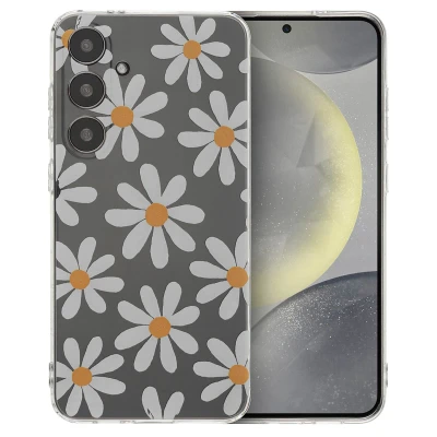 Afbeelding van Samsung Galaxy S24 Plus Hoesje Siliconen en TPU (zacht) iMoshion Softcase/Backcover Daisy Flower Telefoonhoesje