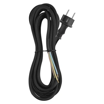 Afbeelding van EMOS Rubberen aansluitkabel 5 m, voedingskabel, voor hoge mechanische belasting, Schuko, 3 x 1,5 mm2, H07RN F rubber/neopreen, zwart