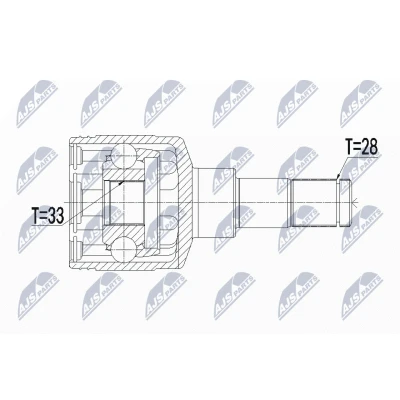 Afbeelding van Homokineet reparatie set, aandrijfas NTY NPW SU 018