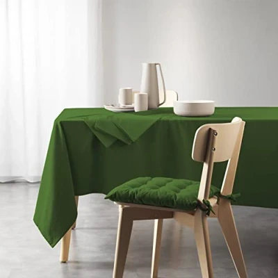 Afbeelding van douceur d&#039;intérieur, Rechthoekig tafelkleed (140 x 240 cm) Mistral groen, gerecycled katoen