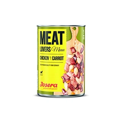 Afbeelding van Josera Meat Lovers Menu Kip with Carrot Natvoer voor honden Hoog vleesgehalte glutenvrij sappige kip, heerlijk rundvlees en varken met rijst wortel Compleet voer 6 x 800 g