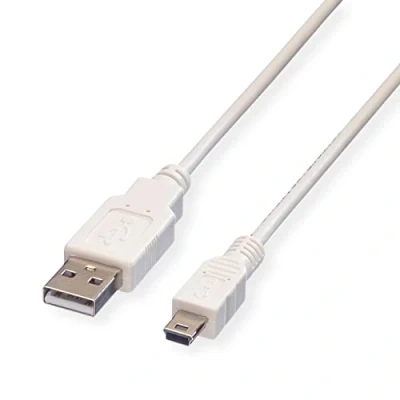 Afbeelding van VALUE USB 2.0 kabel, type A 5 Pin Mini, Typ Mini , wit, 1,8 m