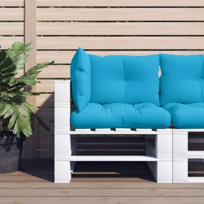 Afbeelding van Palletkussens 3 st stof blauw